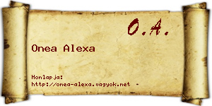 Onea Alexa névjegykártya